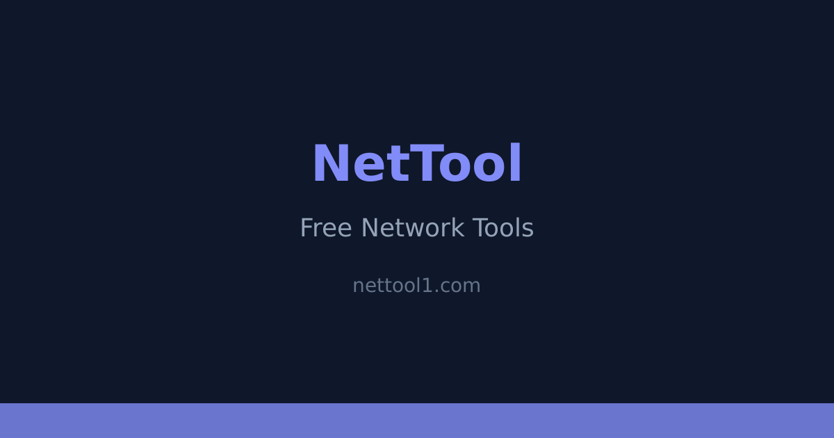 NetTool — Free Online Network Tools